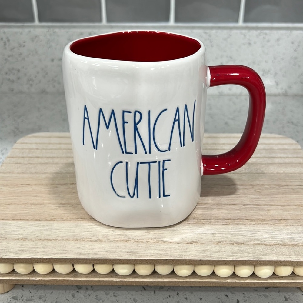 New Rae Dunn AMERICAN CUTIE Coffee Mug 102